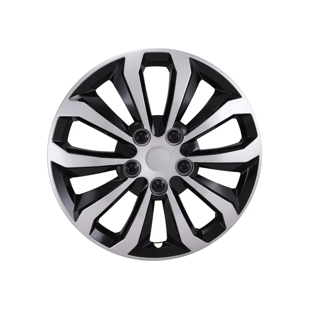 106116SB – COAST2COAST Wheel Cover, 16 Inch 10 Spoke Painted Black/ Silver ABS Plastic Set Of 4 Universal Fit Over Mo...